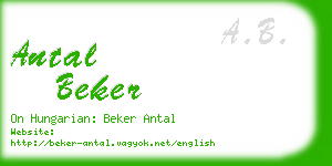 antal beker business card